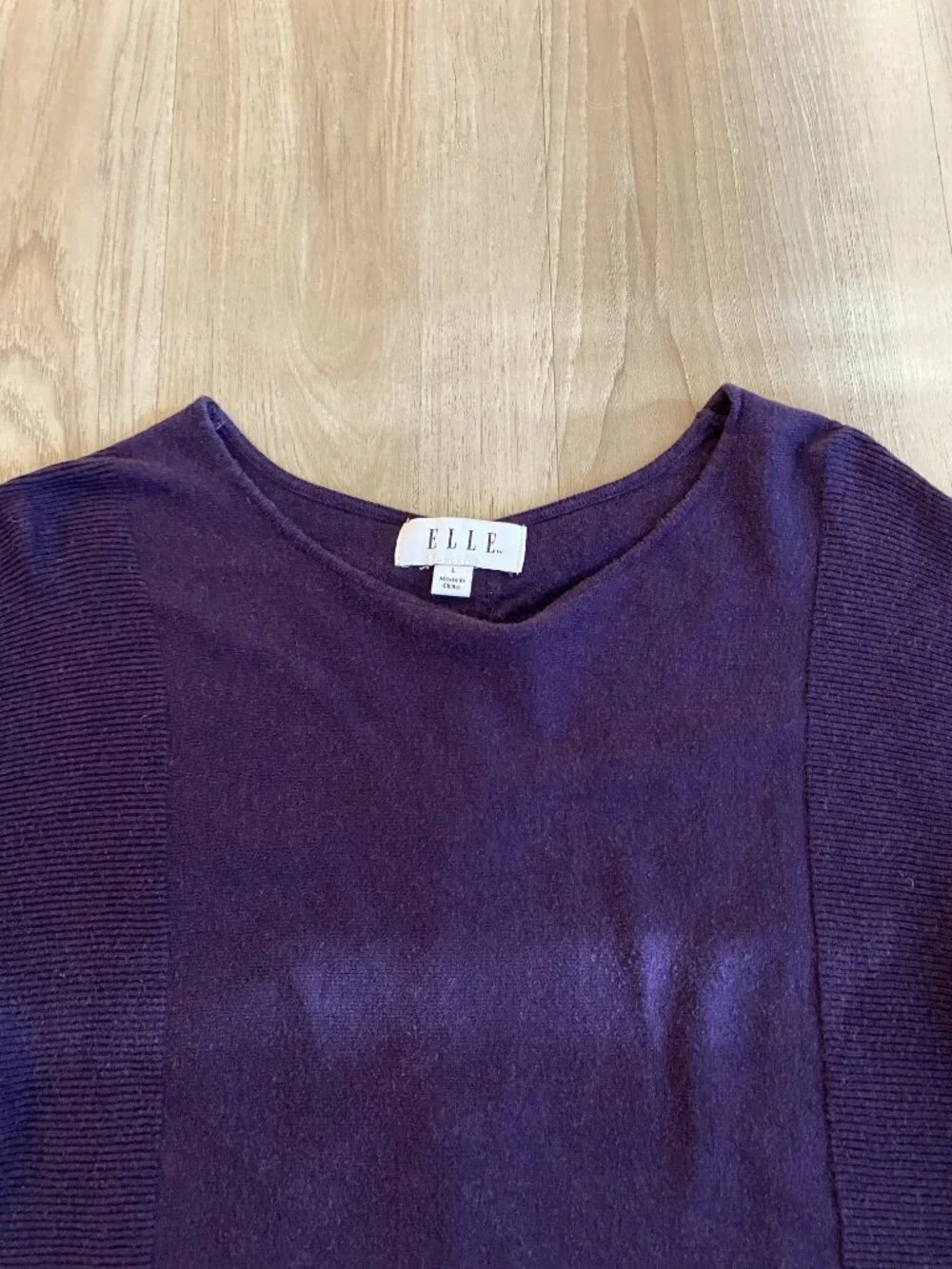 Purple Sweater Bow Back Detail Size L Soft Knit Feminine Peekaboo Bows - Elle